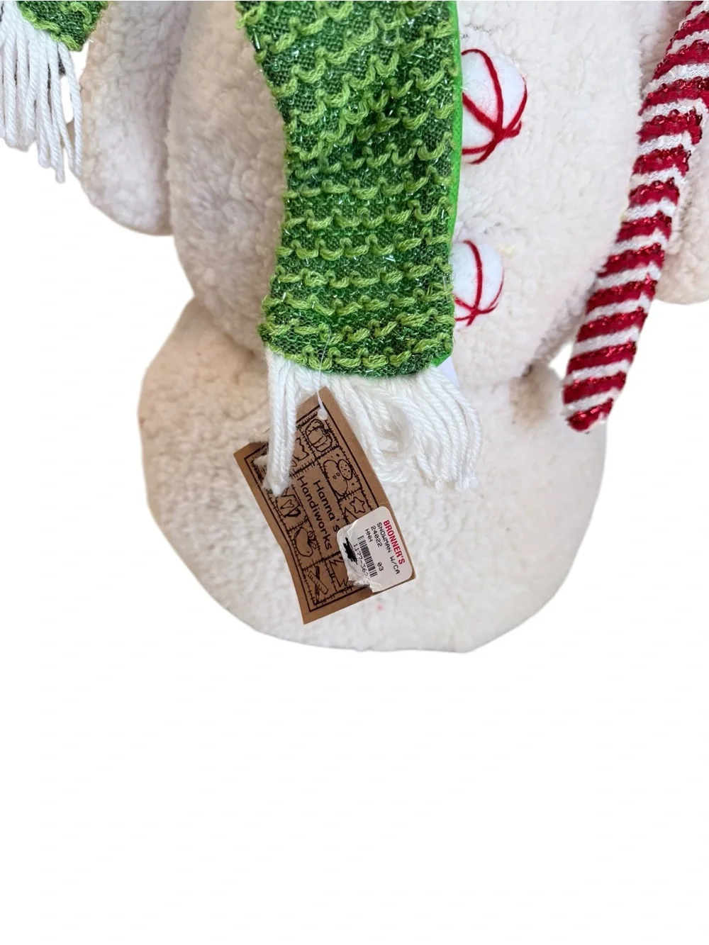 Hanna’s Handiworks Bronner’s 25” Snowman Plush Christmas Decor New With Tags